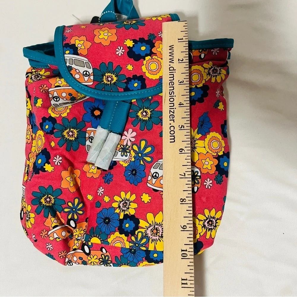 Trend Zone Floral Everyday Graphic Mini Backpack with Teal Accents NWT Casual